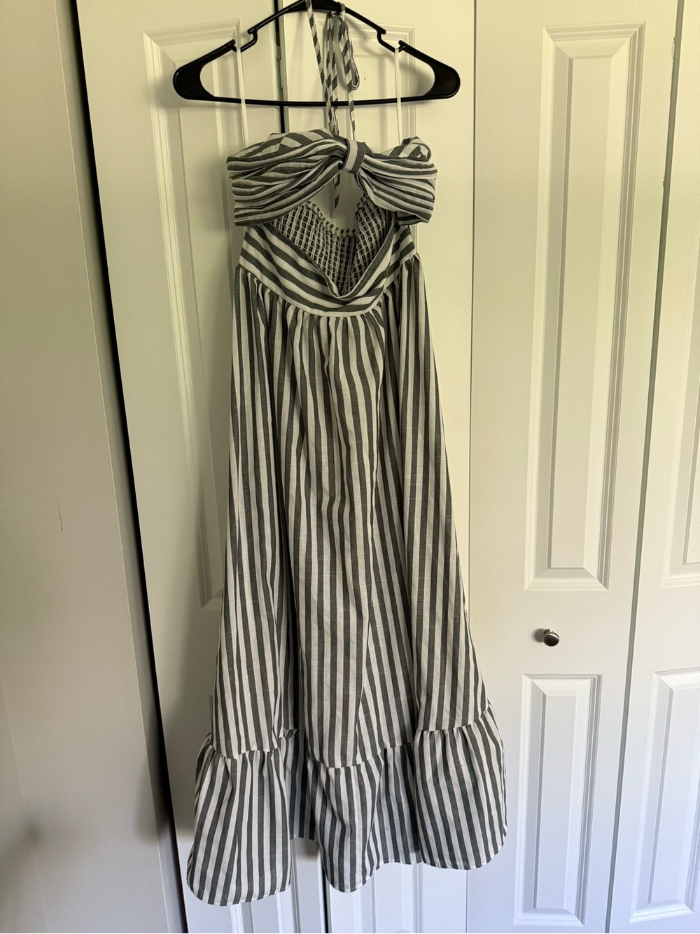 Striped Blue and White Maxi Dress - Women